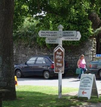 Sherston village sign post